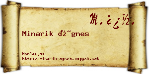 Minarik Ágnes névjegykártya